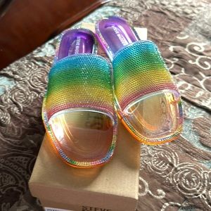 Steve Madden rainbow slide sandals